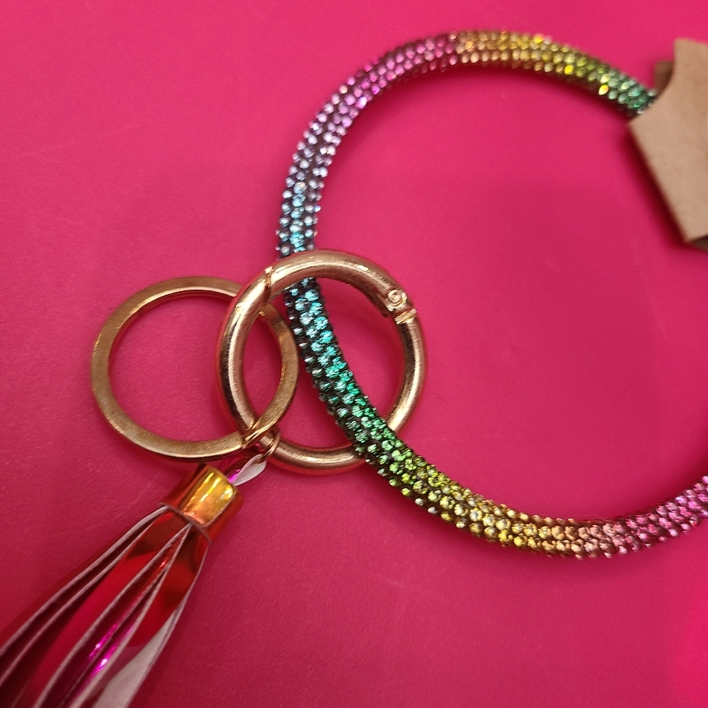 Bangle Rhinestone Tassel Key Ring - Picture 3 of 3